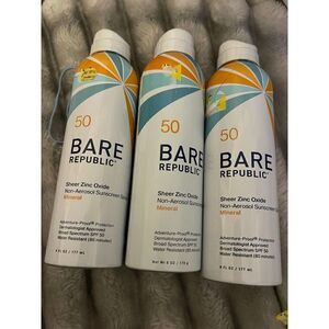 Bare  Republic here, zinc oxide, 50spf 3x